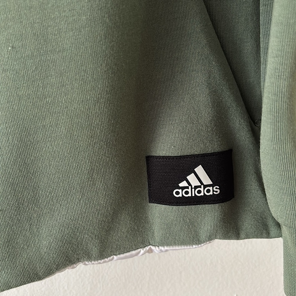 Adidas Sage Green and White reversible athletic jacket medium - Picture 3 of 6